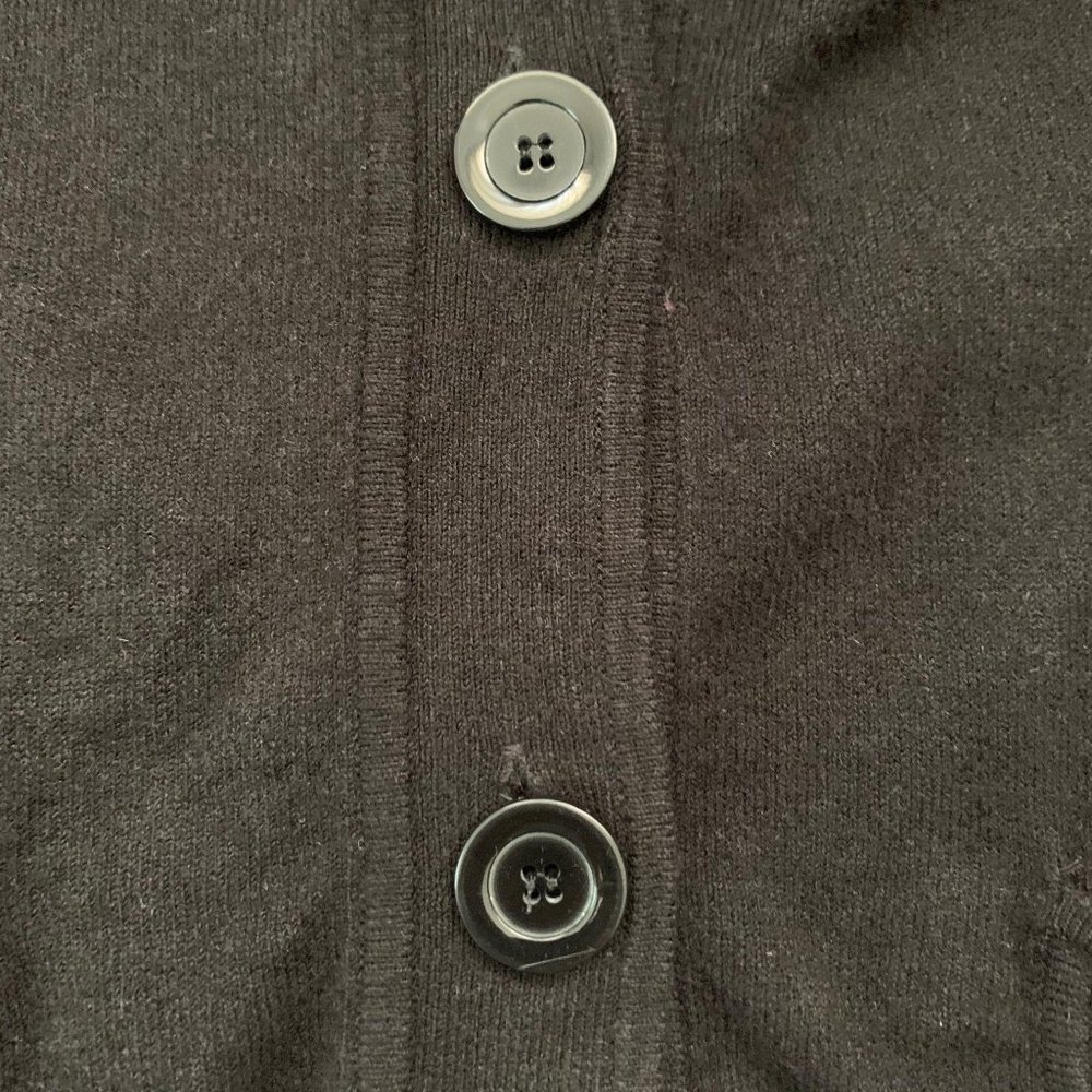 NINE WEST 3/4 Sleeve Black Button Up Top Sz M - Picture 4 of 7
